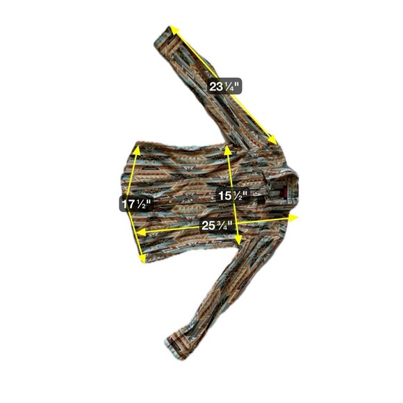 Rodeo Western Aztec Snap Shirt With Long Sleeves Snap Closures Size S - Picture 9 of 9